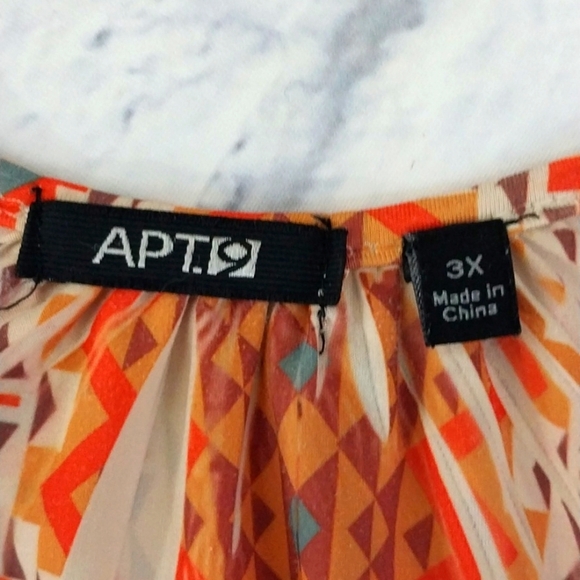 Apt. 9 Tunic Top Boho Embroidered Beaded at Neckline Sz 3X - Picture 5 of 5